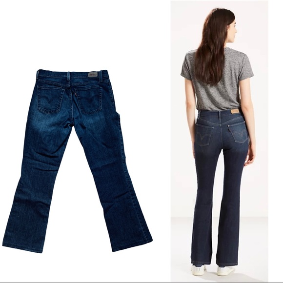 Women’s LEVI’S 515 Bootcut Mid to Dark Wash Jeans - Picture 3 of 10
